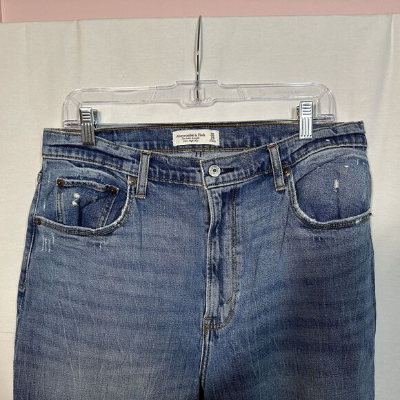 Abercrombie & Fitch Jeans Womens 14/ 32R  The Ankle Straight Ultra High Rise - Picture 3 of 4